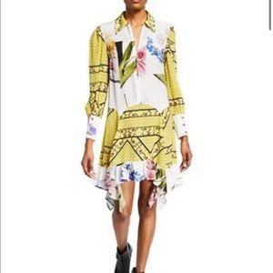 Ganni yellow shirt dress